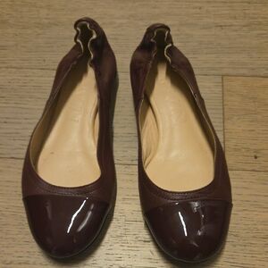 Marroon Lanvin Leather Flats